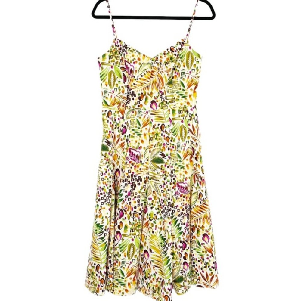 Talbots Cotton Tropical Floral Midi Sundress 8